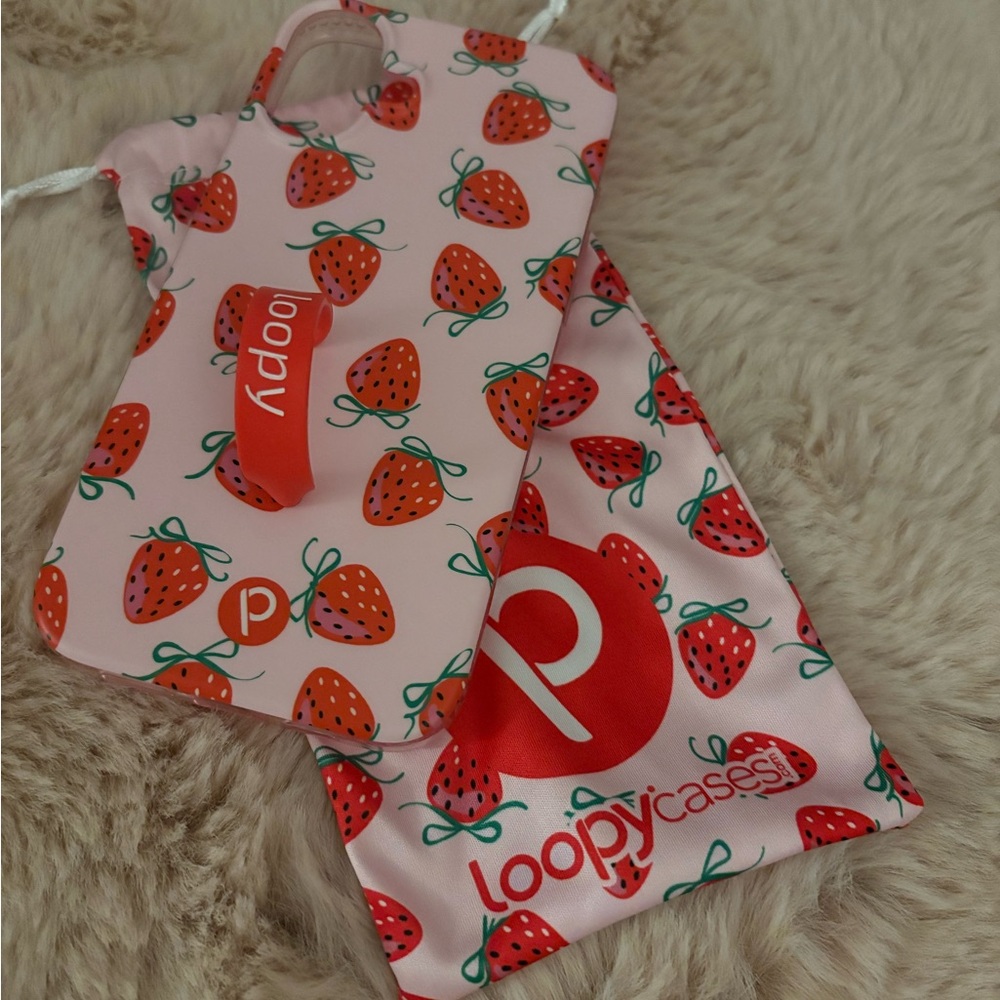 Loopy Case Pink Strawberry Design